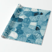 Elegantes Aquamarines, Abstraktes geometrisches Pr Geschenkpapier (Ungerollt)
