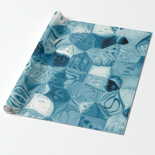 Elegantes Aquamarines, Abstraktes geometrisches Pr Geschenkpapier (Ungerollt)