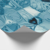 Elegantes Aquamarines, Abstraktes geometrisches Pr Geschenkpapier (Ecke)