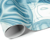 Elegantes Aquamarines, Abstraktes geometrisches Pr Geschenkpapier (Rolleneckpunkt)