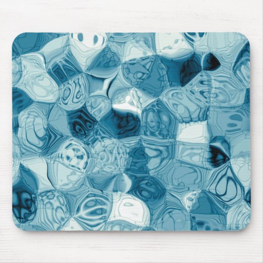 Elegantes Aquamarines, Abstraktes geometrisches Pr Mousepad (Vorne)