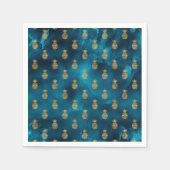 Elegantes Aquamarines Ananas-Satin Hübsch Serviette (Vorderseite)