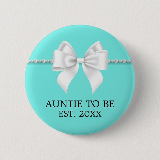 Elegantes Aquamarines Aqua Tiffany Tante zum Kinde Button (Vorderseite)