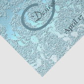 Elegantes Aquamarines Begrüßungsmonogramm Seidenpapier (Ausschnitt)