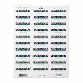 Elegantes Aquamarines Black Damask-Hochzeitsplatz (Vorne)