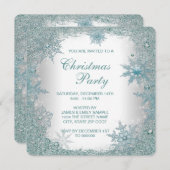 Elegantes aquamarines blaues einladung (Vorne/Hinten)