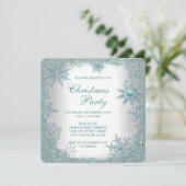 Elegantes aquamarines blaues einladung (Stehend Vorderseite)