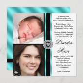 Elegantes Aquamarines blaues Foto Einladung (Vorne/Hinten)