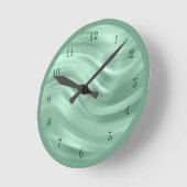 Elegantes Aquamarines blaues Swirl Design dekorati Runde Wanduhr (Winkel)