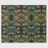 Elegantes Aquamarines blaues türkisfarbenes Pfauen Geschenkpapier (Flach)