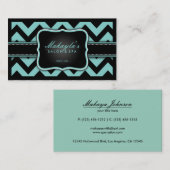 Elegantes aquamarines blaues und schwarzes visitenkarte (Vorne/Hinten)