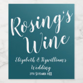 Elegantes Aquamarines Blaues Weinetikett (Einzelnes Label)