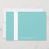 Elegantes aquamarines blaues weißes einladung (Rückseite)