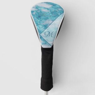 Elegantes Aquamarines Bling-Glitzer-Bling-Geometri Golf Headcover