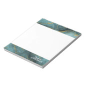 Elegantes Aquamarines Blue Agate Geode Marble Mono Notizblock (Rotiert)