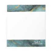 Elegantes Aquamarines Blue Agate Geode Marble Mono Notizblock (Vorderseite)