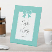 Elegantes Aquamarines Blue Bow Brautparty Karten u Sockelschild (In SItu)