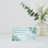 Elegantes Aquamarines Blue Foliage Nature Design S Visitenkarte (Stehend Vorderseite)