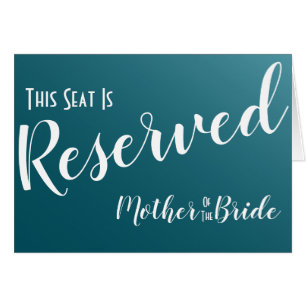 Elegantes Aquamarines Blue Reserved Seat Wedding S