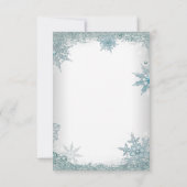 Elegantes Aquamarines Blue Snowflake Weihnachten P Einladung (Rückseite)