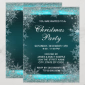 Elegantes Aquamarines Blue Snowflake Weihnachten P Einladung (Vorne/Hinten)