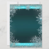 Elegantes Aquamarines Blue Snowflake Weihnachten P Einladung (Rückseite)