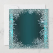 Elegantes Aquamarines Blue Snowflake Weihnachten P Einladung (Rückseite)