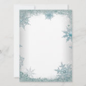 Elegantes Aquamarines Blue Snowflake Weihnachten P Einladung (Rückseite)