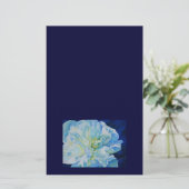 Elegantes aquamarines Blumenwasser Briefpapier (Stehend Vorderseite)