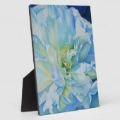 Elegantes aquamarines Blumenwasser Fotoplatte (Seite)