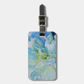 Elegantes aquamarines Blumenwasser Gepäckanhänger (Vorderseite vertikal)