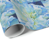 Elegantes aquamarines Blumenwasser Geschenkpapier (Rolleneckpunkt)