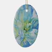 Elegantes aquamarines Blumenwasser Keramik Ornament (Rechts)
