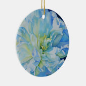 Elegantes aquamarines Blumenwasser Keramikornament (Rechts)