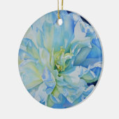 Elegantes aquamarines Blumenwasser Keramikornament (Links)