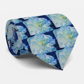 Elegantes aquamarines Blumenwasser Krawatte (Gerollt)