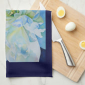 Elegantes aquamarines Blumenwasser Küchentuch (Viertel Falte)