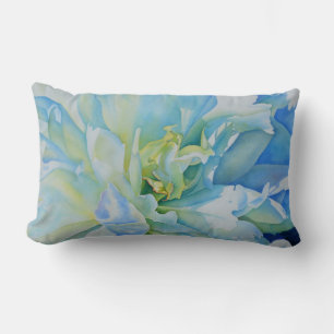 Elegantes aquamarines Blumenwasser Lendenkissen