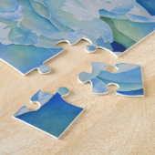 Elegantes aquamarines Blumenwasser Puzzle (Seite)