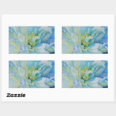 Elegantes aquamarines Blumenwasser Rechteckiger Aufkleber (Blatt)