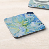 Elegantes aquamarines Blumenwasser Untersetzer (Linke Seite)