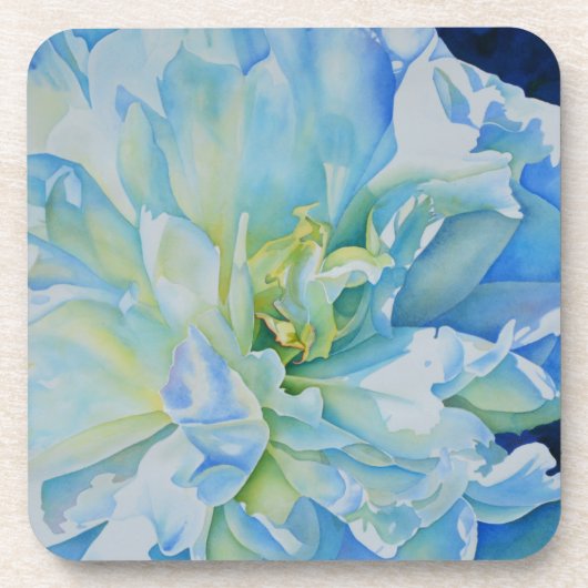 Elegantes aquamarines Blumenwasser Untersetzer (Vorderseite)