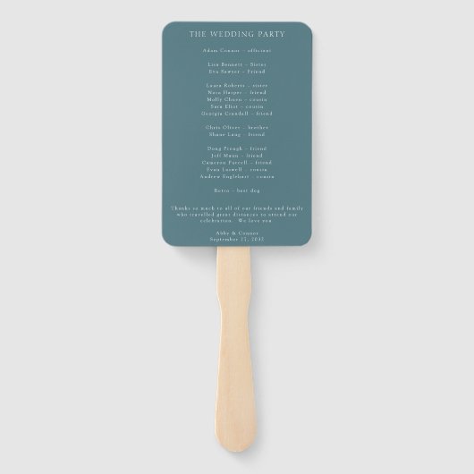 Elegantes Aquamarines Boho-Flora-Programm für die  Fächer (Rückseite)