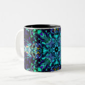 Elegantes aquamarines boho-Retro-Design Zweifarbige Tasse (Vorderseite Links)