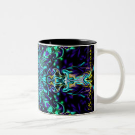 Elegantes aquamarines boho-Retro-Design Zweifarbige Tasse