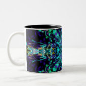 Elegantes aquamarines boho-Retro-Design Zweifarbige Tasse (Links)