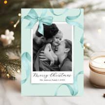 Elegantes Aquamarines Bow Foto Weihnachten