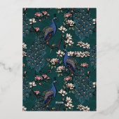 Elegantes Aquamarines Brautparty Folieneinladung (Rückseite)