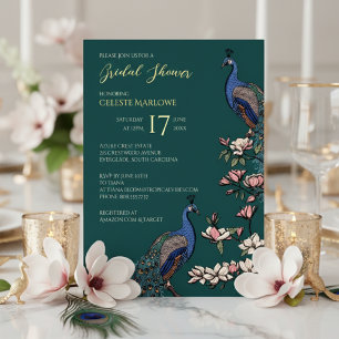 Elegantes Aquamarines Brautparty Folieneinladung