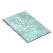 Elegantes Aquamarines Damask-Notebook Notizblock (Rechte Seite)